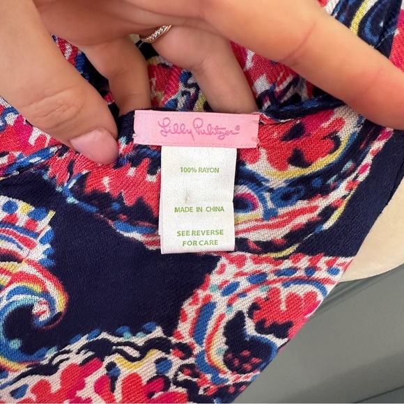 NWOT Lily Pulitzer For the Halibut Oversized Women's Paisley Blanket Scarf - Picture 4 of 4